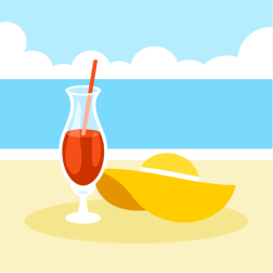 Red cocktail in the summer