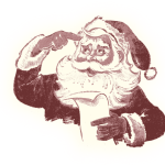 Retro thinking Santa