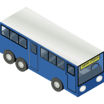 Blue bus vector drawing