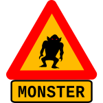 Warning monster vector image