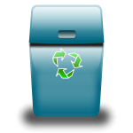 Eco blue recycle bin icon vector illustration