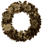 rose wreath sepia