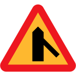 Traffic merging from right sign vector clip art