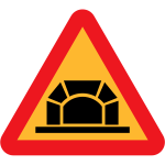 Tunnel vector road sign