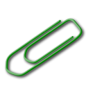 Green paperclip vector image