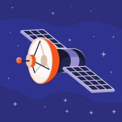 Orbiter with a big antenna