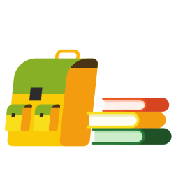 Colorful school backpack