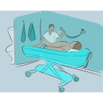 Showering patient vector illustration