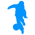 Blue football silhouette