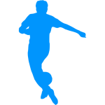 Football player silhouette blue color