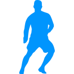 Goalkeeper blue silhouette