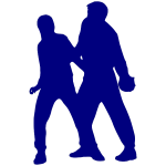 Blue handball silhouette