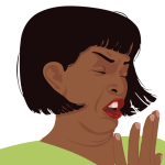 Sneezing woman