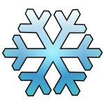 Vector illustration of shaded blue snowflake