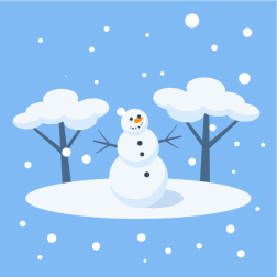 Snowman enjoying the snowfall