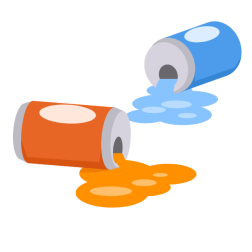 Spilled drinks from soda cans