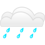 Vector drawing of pastel colored overcloud heavy rain sign