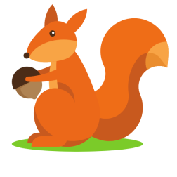 Squirrel with an acorn