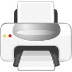 Vector clip art of printer color icon