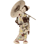 Vector illustration of kimono lady stereotype