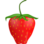 Vector clip art of strawberry with stem