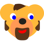 Vector drawing of bear with beard