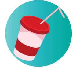 Disposable Soft Drink Cup with Straw
