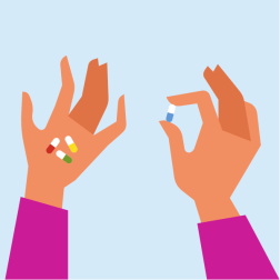 Medication pills in hands