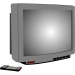 Vector illustration of silver TV set