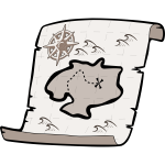 Old treasure paper map