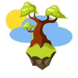 An island with a single tree
