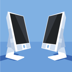 Two computer monitors