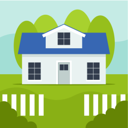 Typical house with a lawn