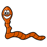 Vector illustration of happy cartoon worm