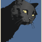 Vintage black cat poster