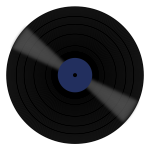 Vector image of vinyl disc with blue label