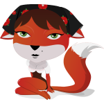 Vector illustration of foxy lady character