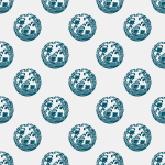 wave and plover seamless pattern