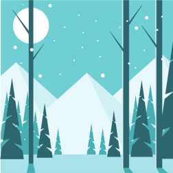Snow-covered forest