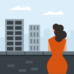Woman on the rooftop