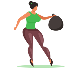 Woman throwing garbage