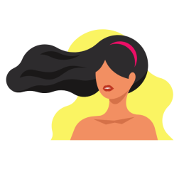 Young woman with black hair