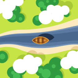 Small boat on the river