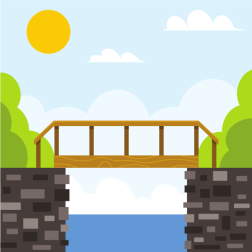 Small wooden bridge