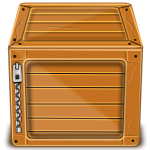 Vector image of wooden box with silver zipper