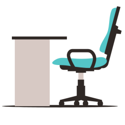 Chair and a desk