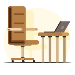 Workplace chair and desk