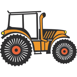 Vector drawing of farm tractor in green color