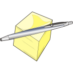Pen and notepad vector drawing