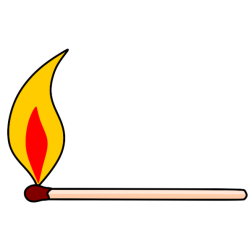 A burning match